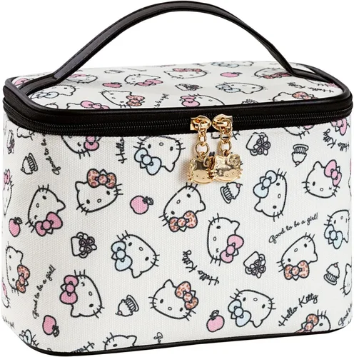 Miniatura 16 de AmBealla Bolsa de maquillaje grande impermeable con soporte para brochas de maquillaje, lindo organizador de maquillaje impreso para mujeres que