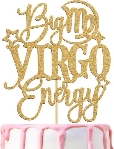 Big Virgo Energy Cake Topper, feliz cumpleaños Virgo en agosto/septiembre, temporada de Virgo, 12 artículos de decoración de fiesta de cumpleaños