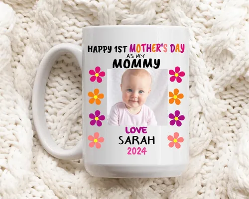 Miniatura 3 de Taza personalizada para mamá de primera vez, feliz día de la madre, regalo para la nueva mamá, regalo personalizado para el día de la madre (15oz)