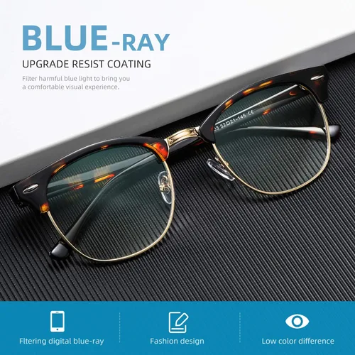 Miniatura 2 de Gafas de bloqueo de luz azul para mujer/hombre, lentes de luz azul para computadora para mujer/hombre A07-marco de tortuga