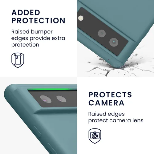 Miniatura 713 de kwmobile Funda Compatible con Google Pixel 6 Pro - Funda de teléfono de silicona TPU con acabado suave - Azul Arrecife