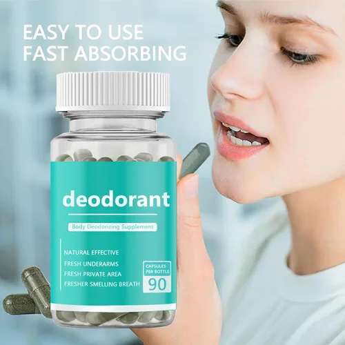 Miniatura 4 de Suplemento desodorizante corporal, desodorante interno cápsulas de clorofila para hombres y mujeres, suplemento desodorizante de cuerpo completo