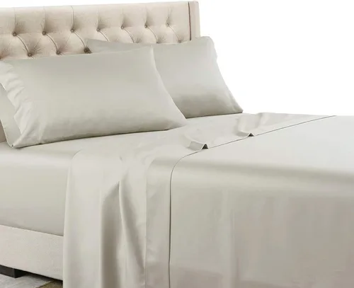 Miniatura 22 de Royal Tradition Juego de 2 fundas de almohada estándar de 600 hilos, 100% algodón, color beige