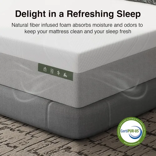 Miniatura 6 de Novilla Colchón tamaño King de 14 pulgadas, colchón de espuma viscoelástica de gel King en una caja con funda de nailon fresco al tacto para un