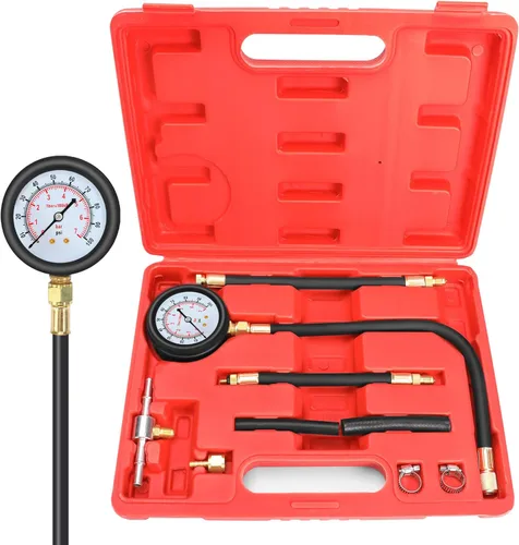 Miniatura 8 de BETOOLL HW0138 0-140PSI kit de herramientas para el auto con medidor de presión de la bomba de inyección de combustible.