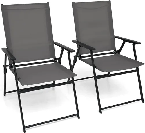 Miniatura 11 de Anmutig 2 sillas plegables rojas para patio al aire libre con respaldo alto, reposabrazos ligeros