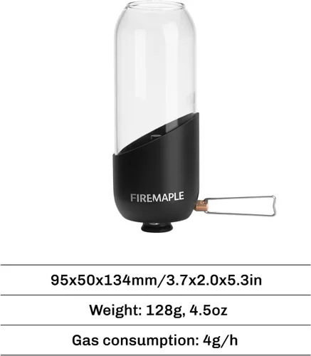 Miniatura 2 de Fire-Maple Farol naranja para acampar de vidrio, acero y aluminio Recipiente de combustible de propano o isobutano hermosas luces No necesita