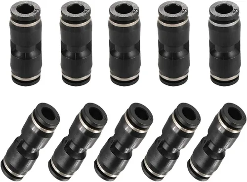 Miniatura 8 de 10 piezas neumáticas de empuje para conectar accesorios, unión de plástico PBT recto 1/2 "x 1/2" tubo OD conector rápido para el hogar compresor