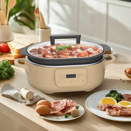 Miniatura 3 de 6 Quart Multi-Cooker, with 8-in-1 Casserole Programmable Slow Cooker, Dutch Oven, Pasta, Nonstick, Oven Safe Pot to 500°F Brown Sugar