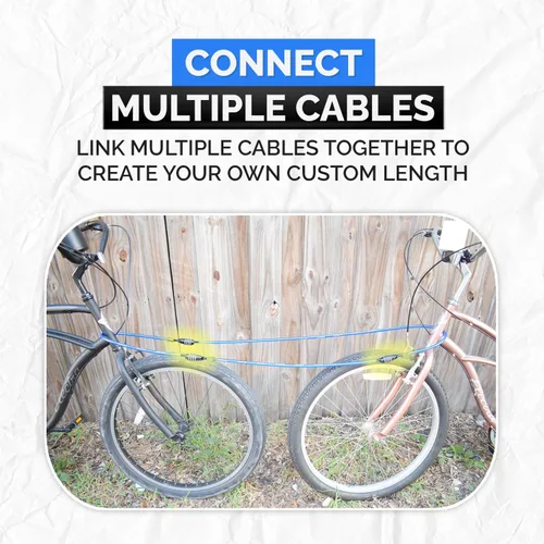 Miniatura 6 de DocksLocks Cerradura de cable de seguridad antirrobo, azul, 2 pies, cerradura de combinación, resistente a la intemperie, portátil