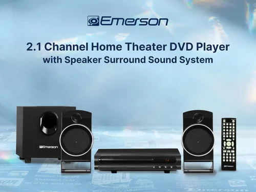 Miniatura 4 de Emerson ED-8050 Reproductor de DVD de cine en casa de 2.1 canales y sistema de sonido envolvente con subwoofer, salida HDMI, reproducción USB