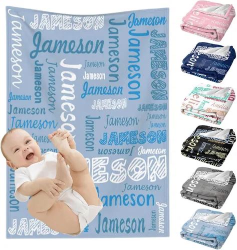 Miniatura 19 de Mantas de bebé personalizadas para niñas y niños, regalos personalizados para bebés, niñas y niños