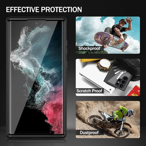 Miniatura 6 de Funda compatible con Samsung Galaxy S22 Ultra, protector de pantalla integrado de cuerpo completo, a prueba de golpes, ajuste delgado, funda