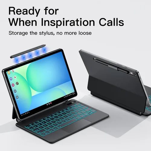 Miniatura 6 de JUQITECH Magic Keyboard - Funda para Samsung Galaxy Tab S6 Lite de 10.4 pulgadas, soporte magnético flotante voladizo inalámbrico retroiluminado