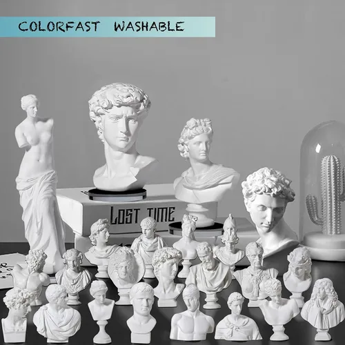 Miniatura 2 de LAGOM HOUSE Juego de 10 estatuas griegas de busto y esculturas de busto griego, decoración de resina romana, mini figura de mitología griega, busto