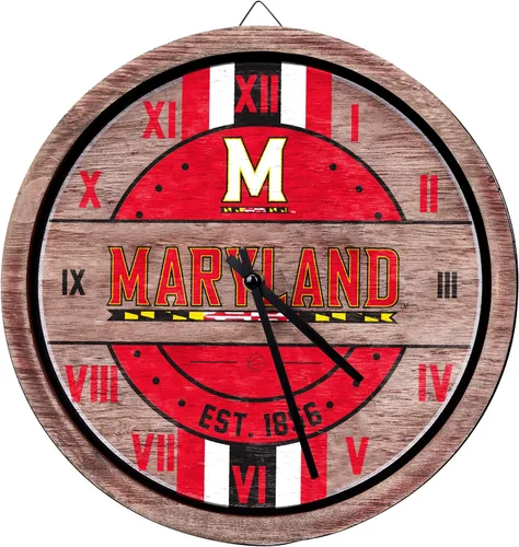 Miniatura 11 de FOCO NCAA Reloj de pared de barril de madera