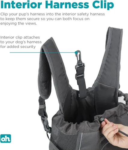 Miniatura 4 de Outward Hound PupPak - Transportador delantero para perro, pequeño, gris, mochila para mascotas de senderismo y campamento manos libres