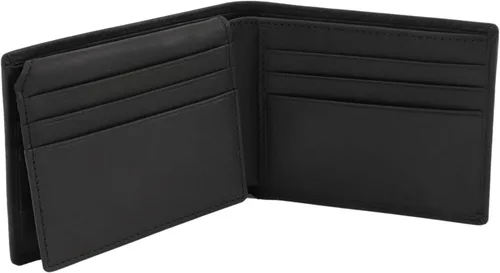 Miniatura 13 de Billetera plegable personalizada de piel auténtica para hombre, con bloqueo RFID, con ventana de identificación, tarjetero de cuero genuino