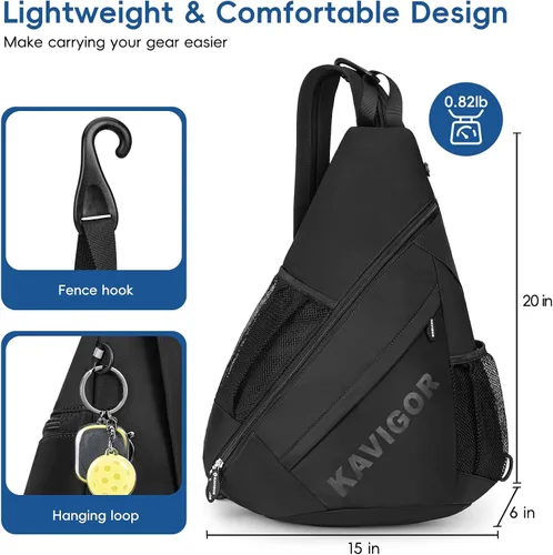 Miniatura 5 de KAVIGOR Bolsa de pickleball 2025, mochila ultraligera convertible con tela suave al tacto y bolsillo húmedo/seco, se adapta a 4 paletas +