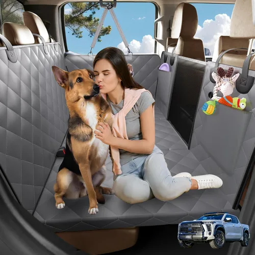 Miniatura 8 de Extensor de asiento trasero para perros, funda de asiento de coche de fondo duro para asiento trasero, hamaca impermeable para perro, plataforma