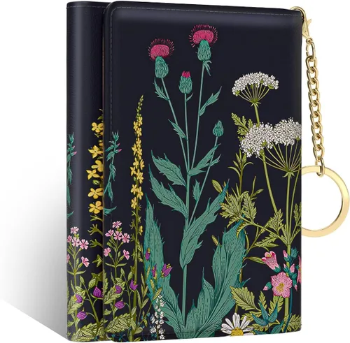 Miniatura 13 de Nipichsha Cartera para mujer, pequeña cartera para tarjetas de crédito para mujer, cartera delgada con tarjetero RFID, Moda