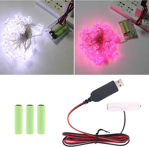 Miniatura 2 de LR6 AA Eliminador de batería USB Cable de fuente de alimentación reemplazar 1-4pcs 1.5V AA Batería (2AA)