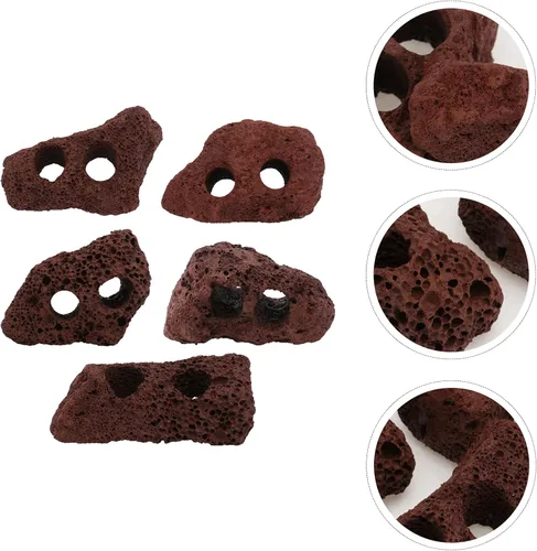 Miniatura 8 de balacoo 5 unids rocas piedras volcánicas rocas decorativas pecera material acuario paisaje ornamentos agua hierba anillo fijo bonsái decoración