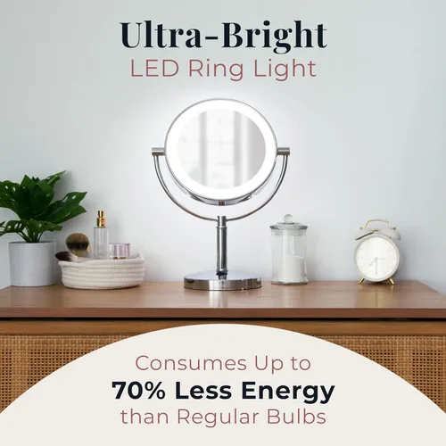 Miniatura 7 de Zadro Laguna Espejo de maquillaje de 11 pulgadas con luces y aumento LED iluminado espejo de maquillaje con aumento 5X/1X