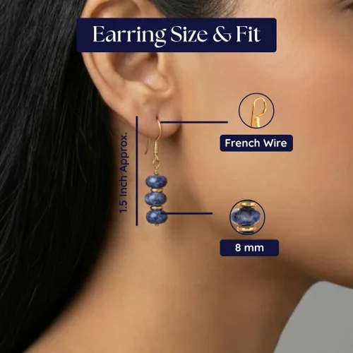 Miniatura 6 de Gempires - Aretes ligeros con cuentas hechas a mano, hipoalergénicos, chapados en oro, aretes colgantes para mujer