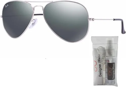 Miniatura 2 de Ray-Ban RB3025 - Lentes de sol de aviador de metal para hombre y mujer + paquete con kit de cuidado de gafas iWear de diseñador