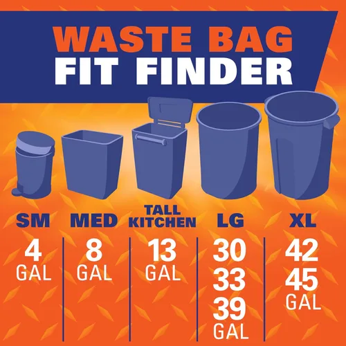 Miniatura 7 de Bolsas de basura extra grandes Hefty Strong, negras, 33 galones, 48