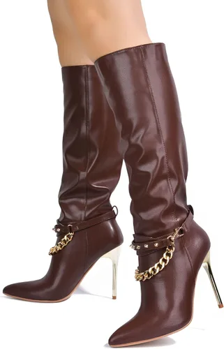 Miniatura 6 de Cape Robbin Esa - Botas vaqueras hasta la rodilla para mujer, botas vaqueras occidentales para mujer con tacones de aguja, botas de vestir de moda