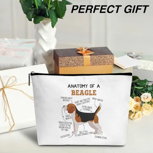 Miniatura 4 de Bolsa de maquillaje, regalos de graduación de cumpleaños para amantes de los animales, amigos, mamá, mujer, niña, hija, bolsa de viaje, BEAGLE