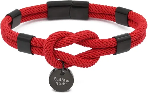 globi Paracord - Pulsera de cuerda trenzada para hombres y mujeres pulsera ligera náutica unisex con cierre magnético de acero inoxidable Fibra
