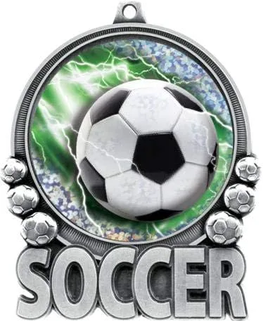 Miniatura 2 de Crown Awards Medalla de fútbol - Medallas de doble acción 2.0 de fútbol de 3 pulgadas, medallas de fútbol para niños grandes y medallas de premio