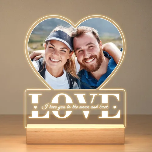 Miniatura 13 de Marcos de fotos personalizados con foto, marco de fotos personalizado con luz nocturna, marco de fotos personalizado, regalos de aniversario