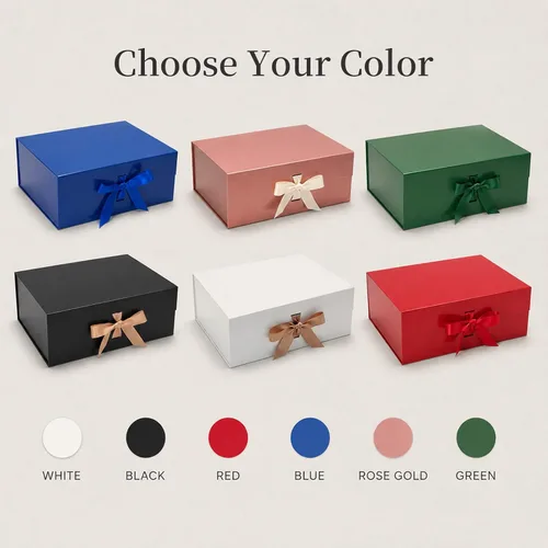 Miniatura 6 de Tekhoho Caja de regalo grande negra de 13.2 x 10.6 x 5 pulgadas, caja de regalo de alta calidad con tapa magnética y cinta para vacaciones, boda