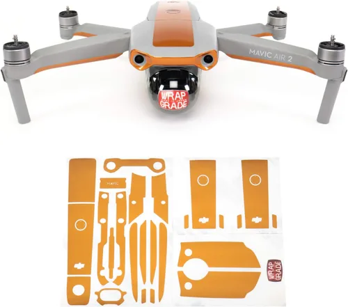 Miniatura 11 de Wrapgrade Skin compatible con DJI Mavic Air 2 Color de acento B (blanco racing)