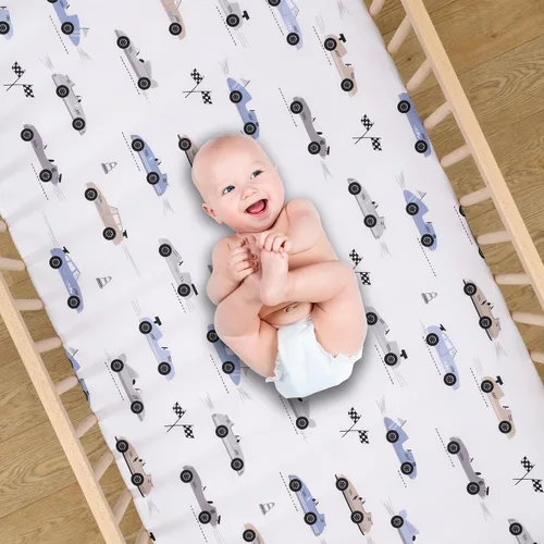 Miniatura 5 de Lambs & Ivy – Juego de cama para cuna de 3 piezas, diseño de autos/transporte, para bebé