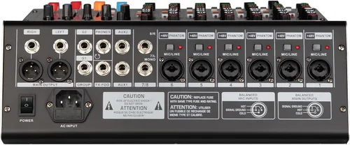 Miniatura 2 de Depusheng AG8 Mezclador de audio profesional de 8 canales con reproductor MP3, fuente USB de grabación, con agrupación y 2 interfaces AUX, 99