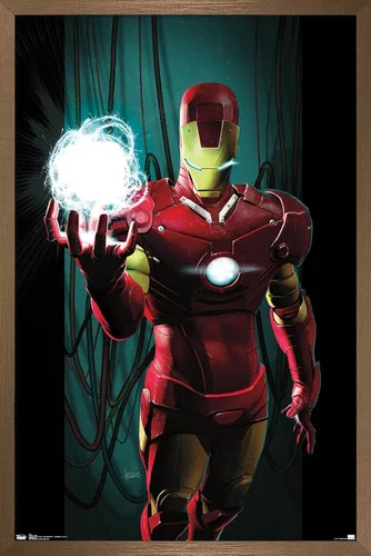 Miniatura 8 de Trends International Marvel Comics - Iron Man - Póster de pared energético, 14.725 x 22.375 pulgadas, versión enmarcada en madera de granero