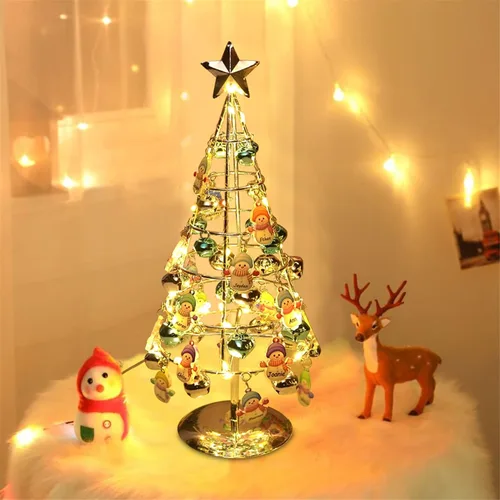 Miniatura 10 de Foto personalizada de árbol de Navidad, luces personalizadas para árbol de Navidad de 1 a 10, imagen familiar, mesa de metal, luz nocturna de árbol