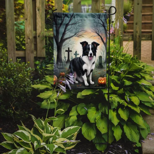 Miniatura 2 de Caroline's Treasures DAC2018GF Bandera de jardín de Halloween espeluznante bandera de buzón de bandera decorativa para patio exterior, patio, obras