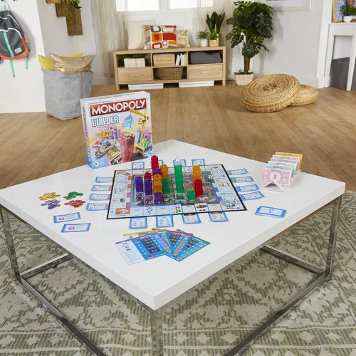 Miniatura 10 de Monopoly Builder - Juego de mesa, juego de estrategia, juego familiar, juegos para niños, juego divertido para jugar, juegos de mesa familiares