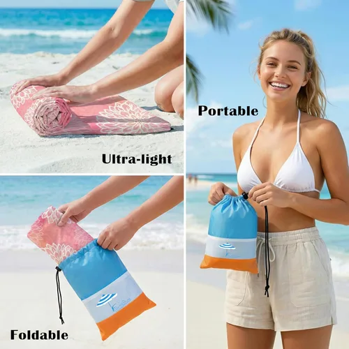 Miniatura 136 de Famstar Beach Blanket Oversized Extra Large 78"X81"/10'X9',Waterproof Sandproof Beach Blanket 2-8 Adults Lightweight Durable for Travel Camping