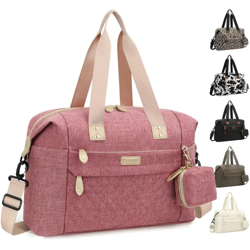 Miniatura 18 de Pritent Bolsa de pañales, bolsas de pañales para bebé con funda para chupete, correas de hombro, clips para cochecito, bolsa grande impermeable