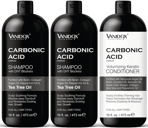 VANIDOX Champú y acondicionador de ácido carbónico para hombres y mujeres, acondicionador hidratante profundo espesa, suaviza y suaviza el