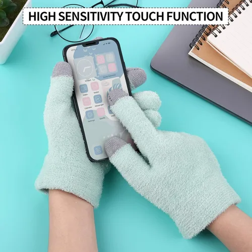 Miniatura 3 de Guantes de spa para manos secas, guantes hidratantes durante la noche con buen forro, guantes hidratantes para pantalla táctil para mujeres
