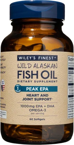 Miniatura 4 de Wiley's Finest Wild Alaskan Fish Oil Peak EPA - Triple Strength Peak EPA y DHA - 1000 mg Omega-3, certificado SQF, 30 cápsulas blandas (30 porciones)
