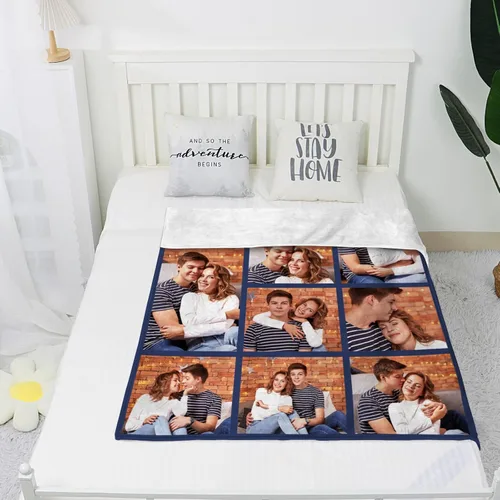 Miniatura 3 de Manta personalizada con imagen, manta personalizada para parejas, manta de fotos para sofá, familia, Navidad, Halloween, cumpleaños, boda, regalos